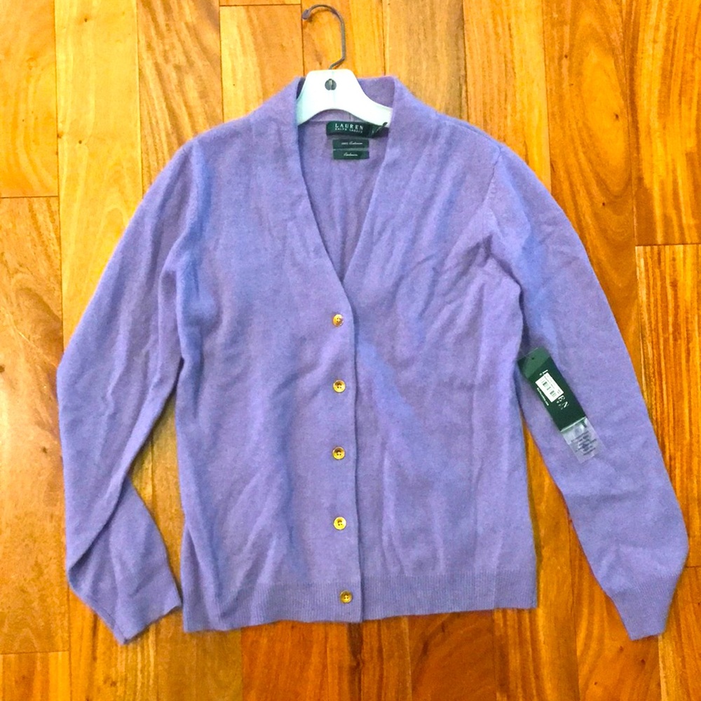 Ralph Lauren Cashmere Sweater with buttons. NEVER WORN, TAGS ON